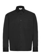 Boxy Wool Twill Shirt Black Filippa K