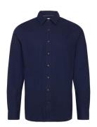 Structured Engineered Slim Shirt Navy Michael Kors