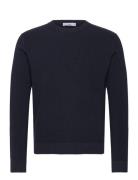 Ribbed Cotton Knitted Sweater Navy Mango