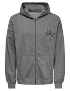 Onslegacy Sweat Zip Vtg Hoodie Grey ONLY & SONS