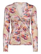 Printed Jersey Top Beige Stella Nova