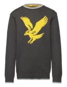 Eagle Intarsia Jumper Grey Lyle & Scott