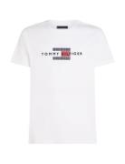 Hilfiger Flag Embro Tee White Tommy Hilfiger