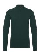 Long Sleeve Cotton Pique Polo Green Superdry