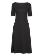 Stretch Cotton Midi Dress Black Lauren Ralph Lauren