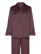 Leo Sateen Pyjamas Brown Missya