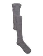 Cable Knitted Stockings Grey Melange Grey Geggamoja