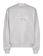 Chenille Monologo Crewneck Grey Calvin Klein Jeans