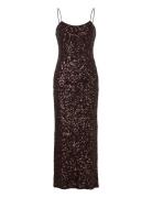 Gertrude Sequin Maxi Dress Brown Twist & Tango