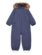 Coverall W. Fake Fur Blue Color Kids