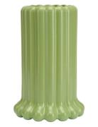 Tubular Vase Green Design Letters