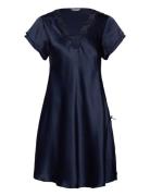 Pure Silk - Nightgown W.lace, Short Navy Lady Avenue