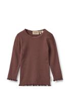 Rib T-Shirt L/S Reese Brown Wheat