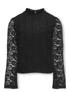 Kogmilly L/S Flared Sleeve Lace Top Jrs Black Kids Only