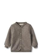 Wool Fleece Cardigan Kari Brown Wheat