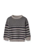 Knit Pullover Janus Navy Wheat