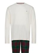 Ls Waffle Flannel Pj Set White Tommy Hilfiger