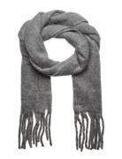 Scarf Big Fringe Solid Grey Lindex