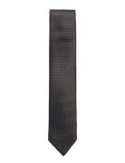 Polyester Tie W?. Pattern 7 Cm Brown Lindbergh Black