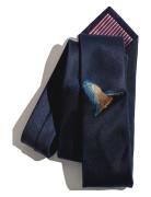 Navy Kingfisher Silk Tie Navy AN IVY