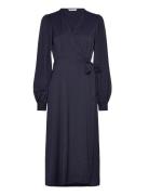 True Wrap Dress Navy Bubbleroom