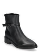 Heel Ankle Boot 30 W/Hw Lth Black Calvin Klein