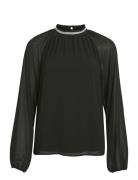 Vianlis High Neck L/S Top/R Black Vila