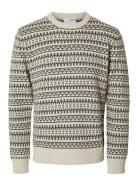 Slhfarfly Ls Knit Crew Neck Cream Selected Homme