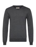 Bhbruton V-Neck Knit Noos Pullover Grey Blend