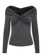 Onlqueen L/S Glitter Top Jrs Grey ONLY