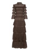 Carmine Long Sleeve Lace Maxi Dress Brown Malina