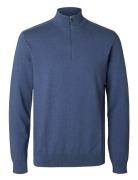 Slhberg Half Zip Cardigan Noos Blue Selected Homme