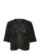 Vmetta 2/4 Short Cardigan Jrs Prm Black Vero Moda