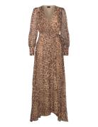 Lucianna Maxi Wrap Dress Brown Bardot