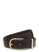 Charlie Rounded Buckle Leather Belt Black Malina