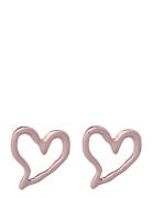 Irregular Heart Hoop Earrings Pink Monki