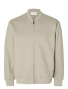 Slhmack Sweat Bomber Ls Noos Beige Selected Homme