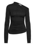 Drape Asymmetric Lyocell Top Black Weekday