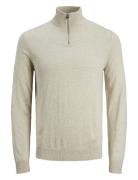 Jjeemil Knit Half Zip Noos Jnr Beige Jack & J S