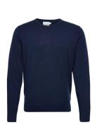 Superior Wool Crew Neck Sweater Navy Calvin Klein