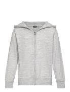 Nlmdancy Ls Knit Cardigan W. Hood Grey LMTD