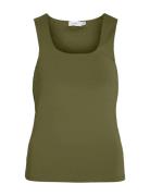 Vikenza U-Neck S/L Tank Top - Noos Khaki Vila