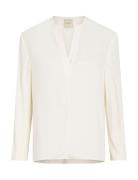 Recycled Cdc Ls V Neck Blouse White Calvin Klein