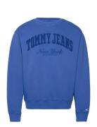 Tjm Rlx Vintage Varsity Crew Blue Tommy Jeans