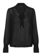 Eden Ggt Ls Tie Nk Blouse Black French Connection