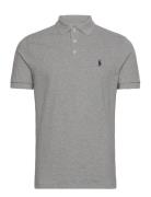 Custom Slim Fit Stretch Mesh Polo Shirt Grey Polo Ralph Lauren