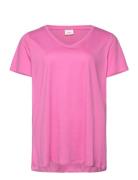 Carbonnie Life S/S V A-Shape Tee Noos Pink ONLY Carmakoma