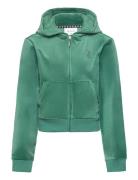 Diamante Zip Through Hoodie Green Juicy Couture