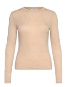 Long-Sleeved Fitted T-Shirt Beige Mango