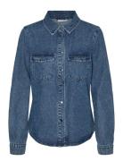 Vmjennie Ls Denim Shirt Mix Ga Noos Blue Vero Moda